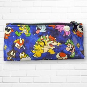 Super Mario Bros Game Characters Zipper Pouch Pencil Case Handmade NEW